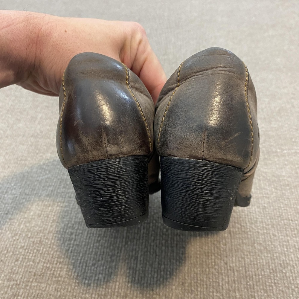 Born Clog Shoes Womens Size 8 Brown Leather Slip On Block Heel Comfort W21992 - Picture 7 of 11